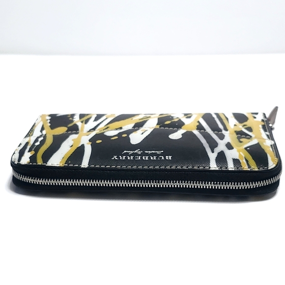 Burberry Wallet Trench Calfskin Leather Splash Print Zip Around - Picture 11 of 13